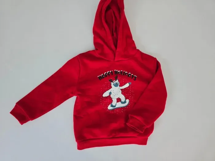 Sweat rouge à capuche