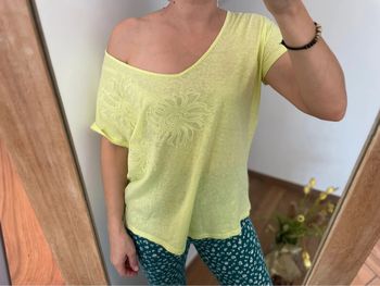 Tee shirt femme jaune