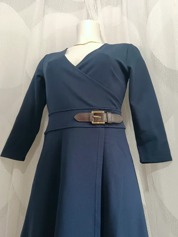 Ralph Lauren "Robe bleu marine portefeuille" t. 34 - photo numéro 2