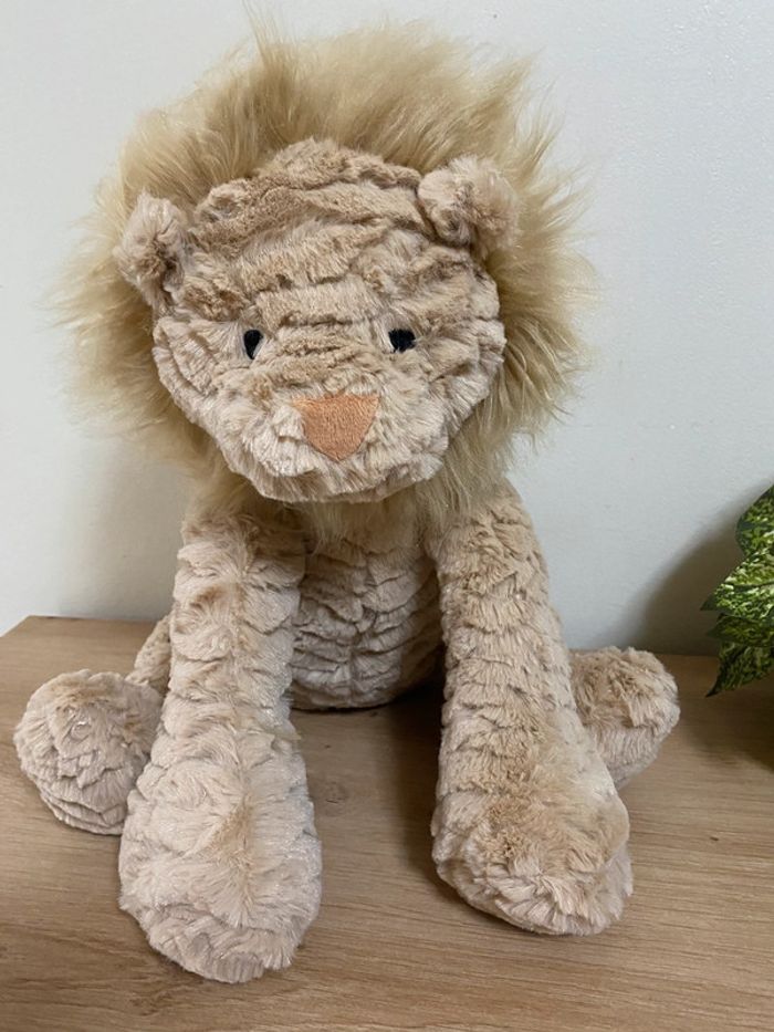 Doudou peluche lion beige marron assis primark baby neuf - photo numéro 2