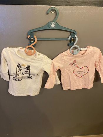 Lot de 2 chemises, 14 tee shirt manches longues, 2 tee shirt manches courtes et 1 pull 12 mois