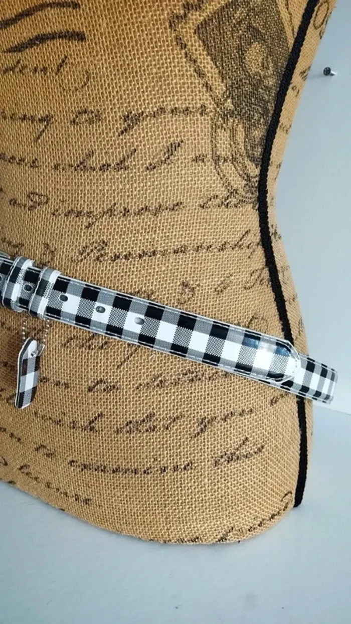 Ceinture noire et blanche a carreaux femme - photo numéro 5