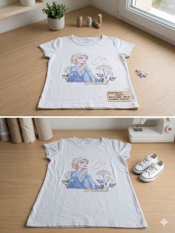 Magnifique T-shirt Elsa "Connected by Nature" – La Reine des Neiges II – Taille 8 ans