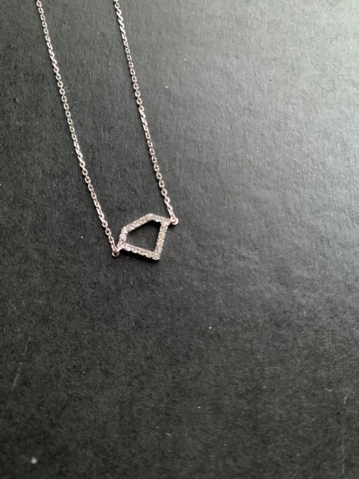 Bracelet argenté motif diamant avec strass - photo numéro 2