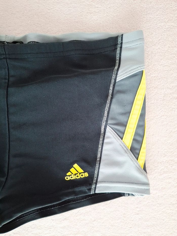 Maillot boxer de bain Adidas 12 ans noir gris et vert - photo numéro 3
