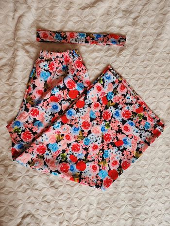 Pantalon / palazzo multicolore fleuris T.38/M
