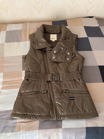 Superbe belle doudoune sans manche Diesel Vintage Y2K brun brillant taille M neuve sans étiquette