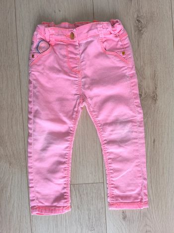 Jean fille rose fluo Tape à L'Oeil - Taille 18 mois 80 cm