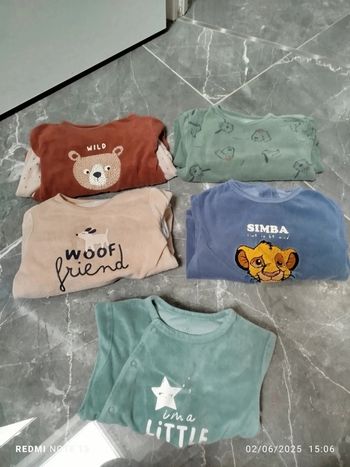 Lot pyjama 2 ans 24 mois garçon mixte hiver chaud velours