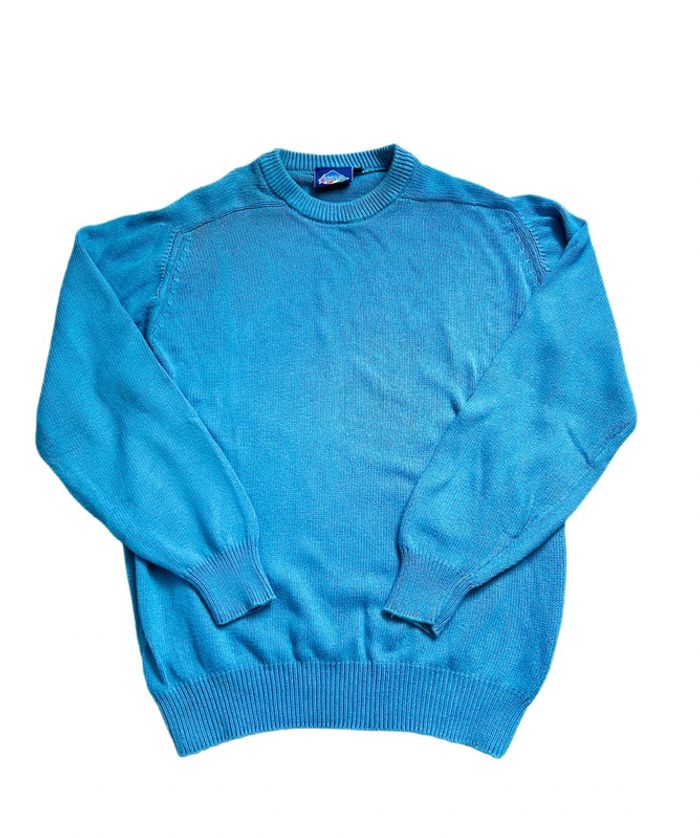 🌿Pull coton bleu vintage années 90 authentic vintage 90s Cotton sweater🌿 - photo numéro 4