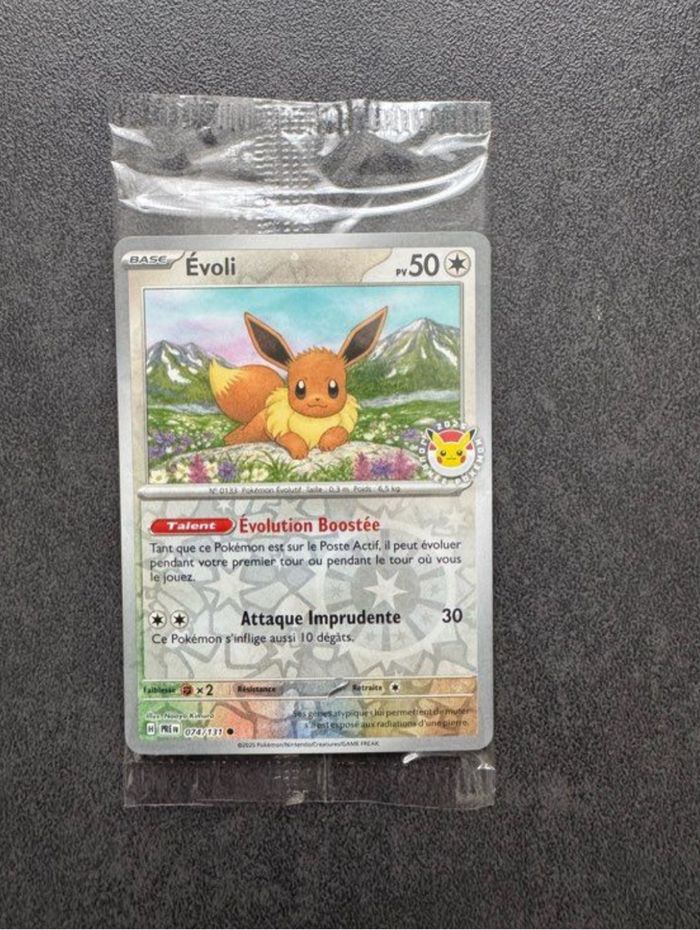 Carte Pokémon Evoli 074/131 Holo Stamp Promo Pokemon Day 2025 Scellé Neuf