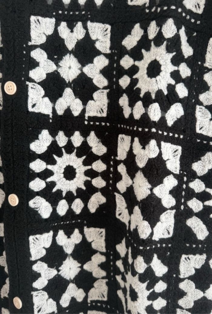 Chemise, homme, noir et blanc en maille - photo numéro 3