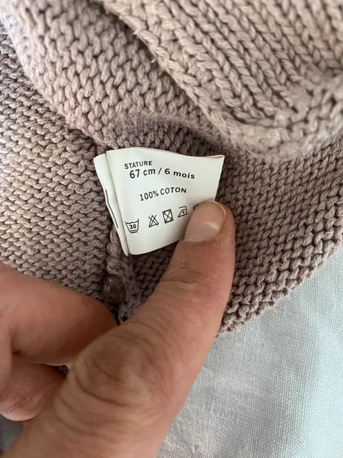 Gilet parme Bout’chou 6 mois - photo numéro 4