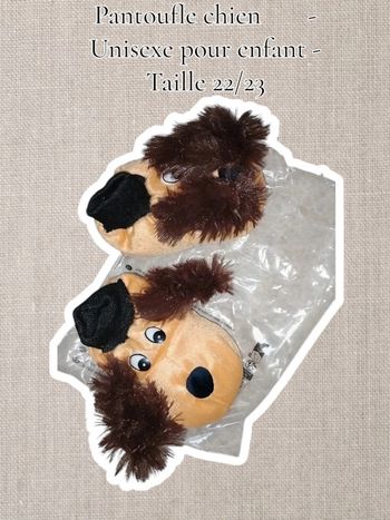 Pantoufle chien 🐕 - Unisexe pour enfant - Taille 22/23