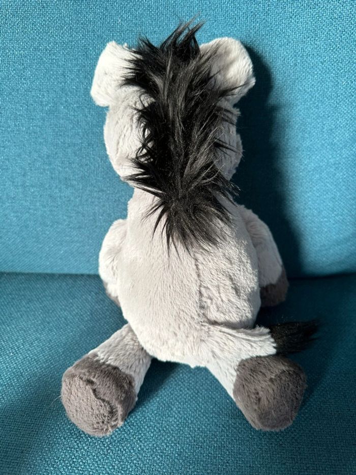 Peluche Âne Steiff gris 36cm debout doudou doux collection étiquette cheval - photo numéro 3