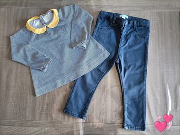 Ensemble T Shirt manches longues col/ pantalon Obaibi 23 mois