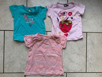 Lot t shirts 12 mois