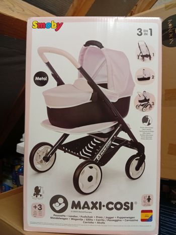 Poussette + landau 3 en 1 smoby maxi cosy