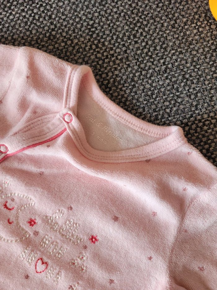 Pyjama fille 1 pièce velours 3 mois - photo numéro 6