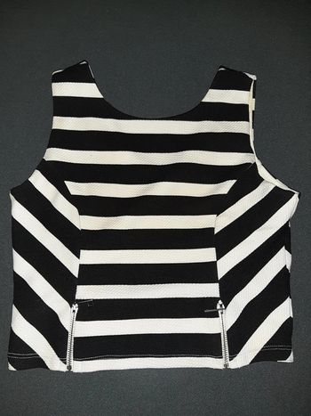 Crop top Mim rayé blanc et noir