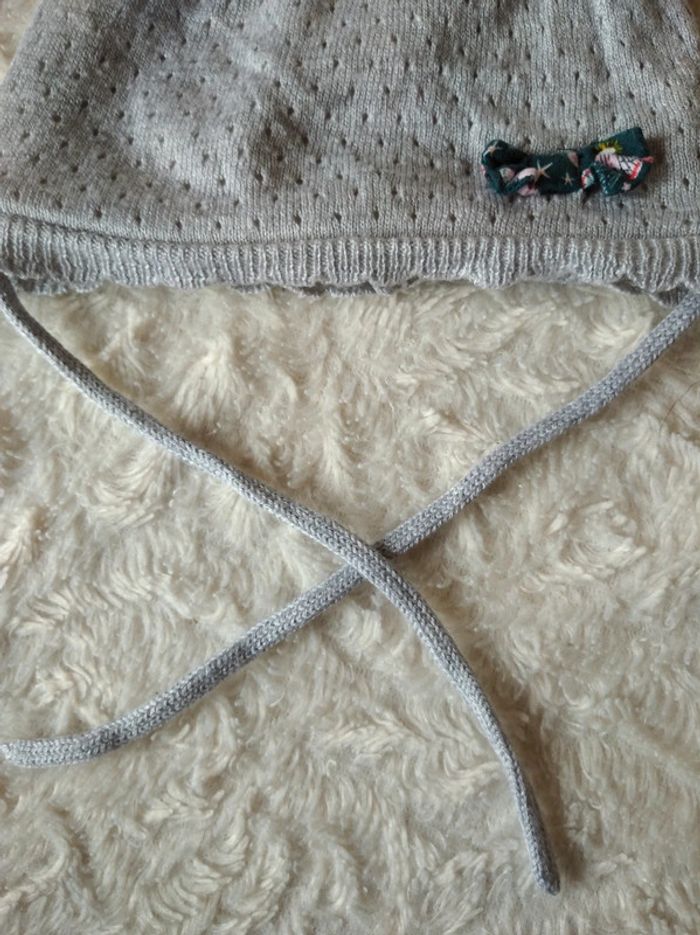 Bonnet doublé avec deux pompons et un nœud Fille 45 Taille 1 Sergent major - photo numéro 5