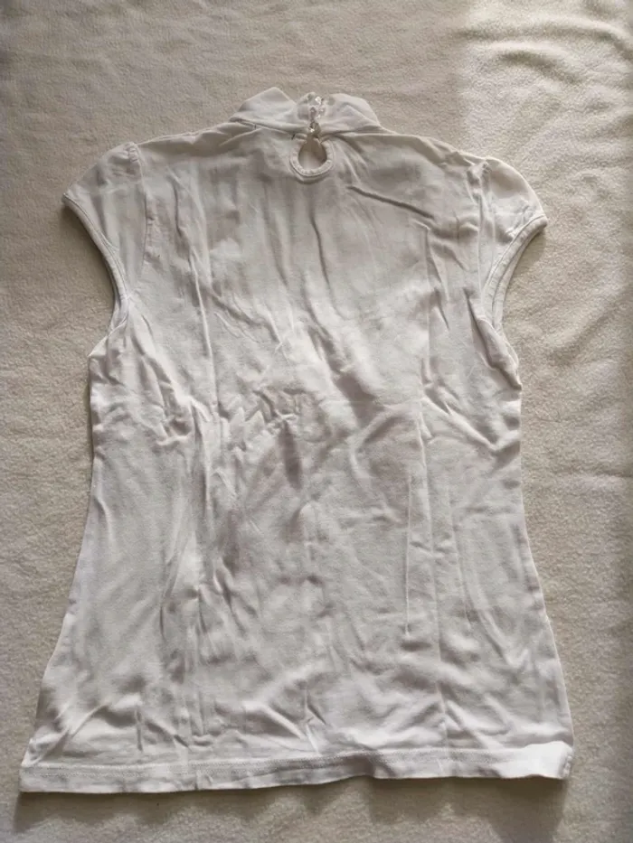 Haut chic blanc avec col montant TM - photo numéro 6