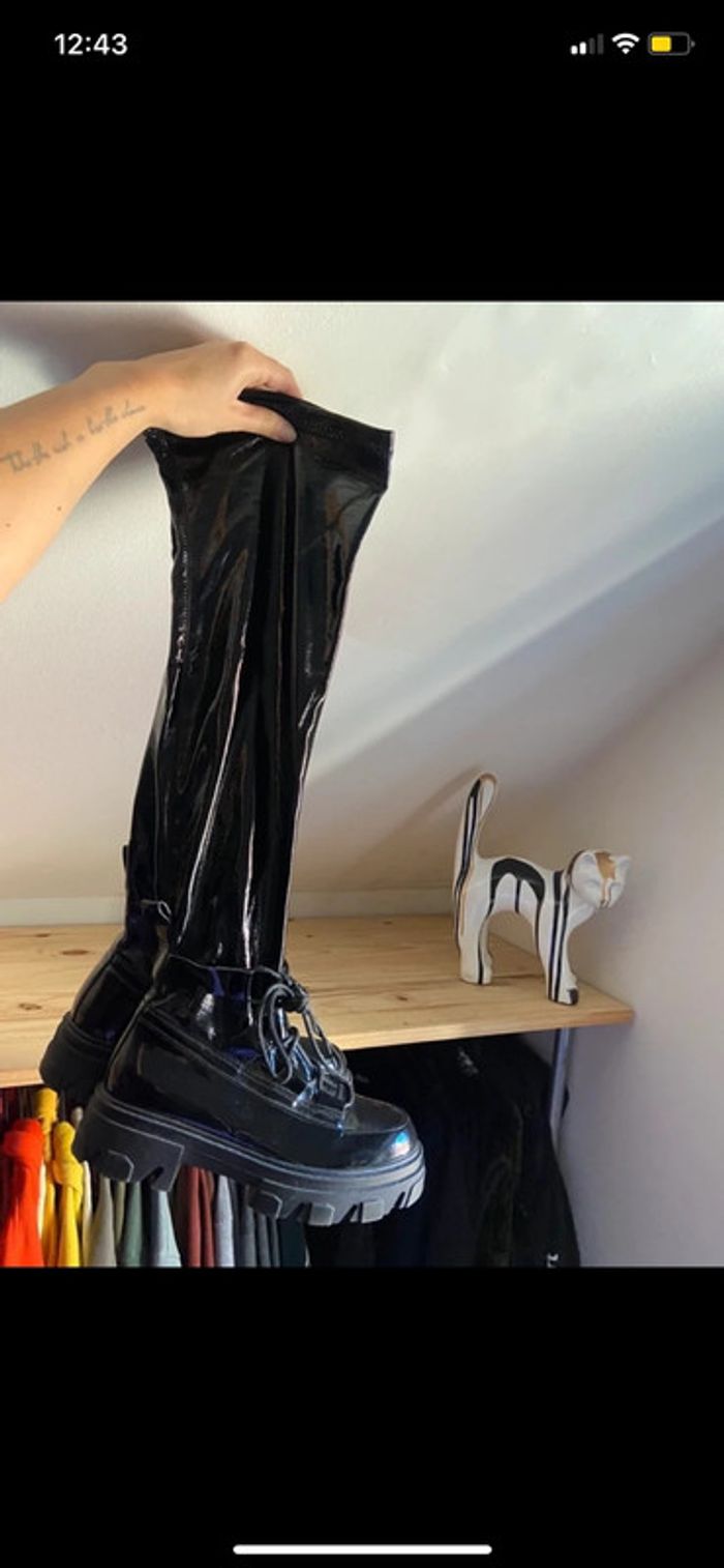 Cuissardes noires vernies - photo numéro 7