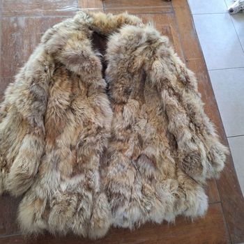 Manteau femme véritable peau de loup taille s/m