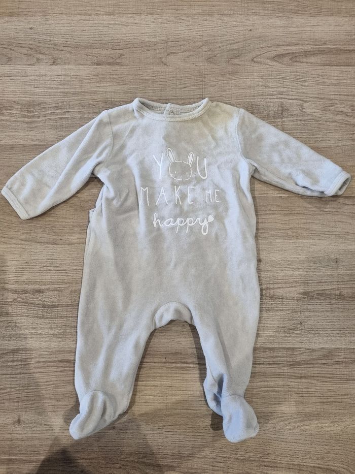 Pyjama/Dors-bien Kiabi 3 mois - "You Make Me Happy" Lapin Tres Bonne Etat