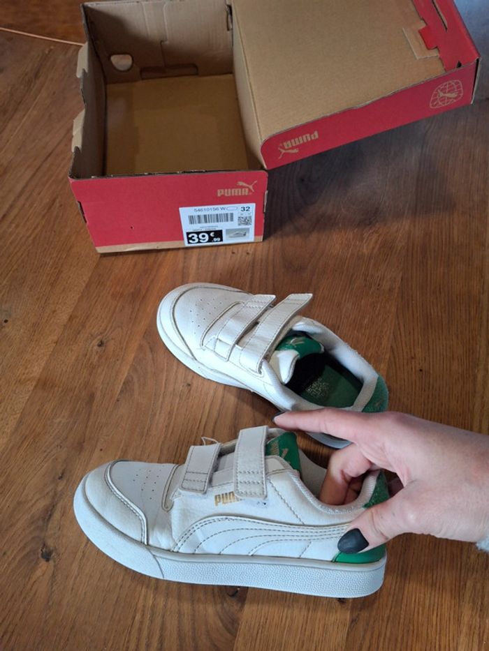 Basket puma taille 32 blanc et vert fille ou garçon mixte - photo numéro 6