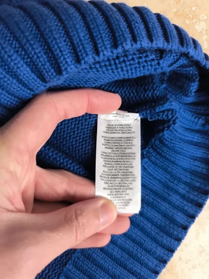 Pull col rond "Polo" bleu électrique Ralph Lauren L comme neuf - photo numéro 8