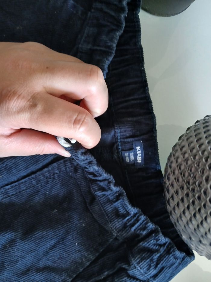 PANTALON VELOUR COTELEE MARINE KIABI - photo numéro 2