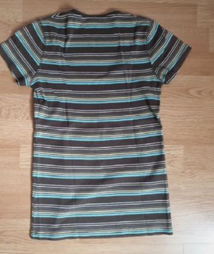 Haut " Esprit" marron blanc turquoise et jaune T.M (38) - photo numéro 8