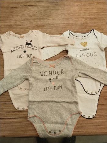 Lot de 3 bodys fille
