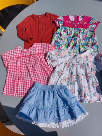 Lot été blouse chemisier gilet jupe