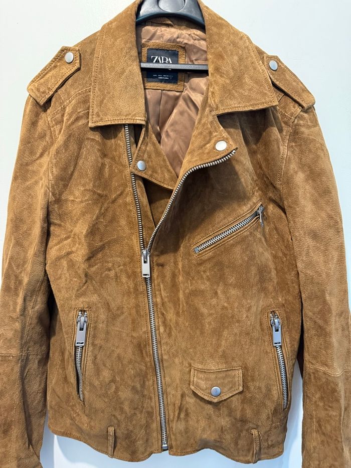 Veste perfecto en cuir homme Zara taille L - photo numéro 2