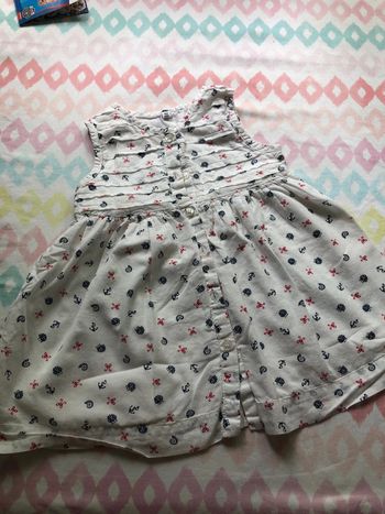 Robe blanche motifs marins