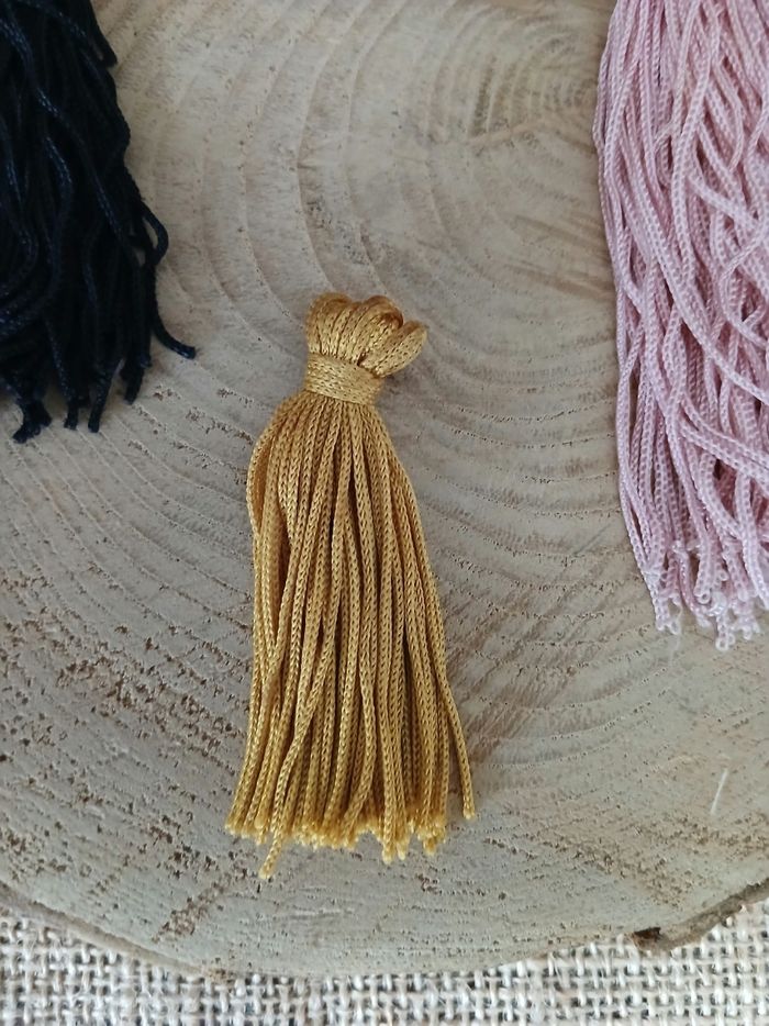 Lot de 3 pompons rose doré noire - photo numéro 3
