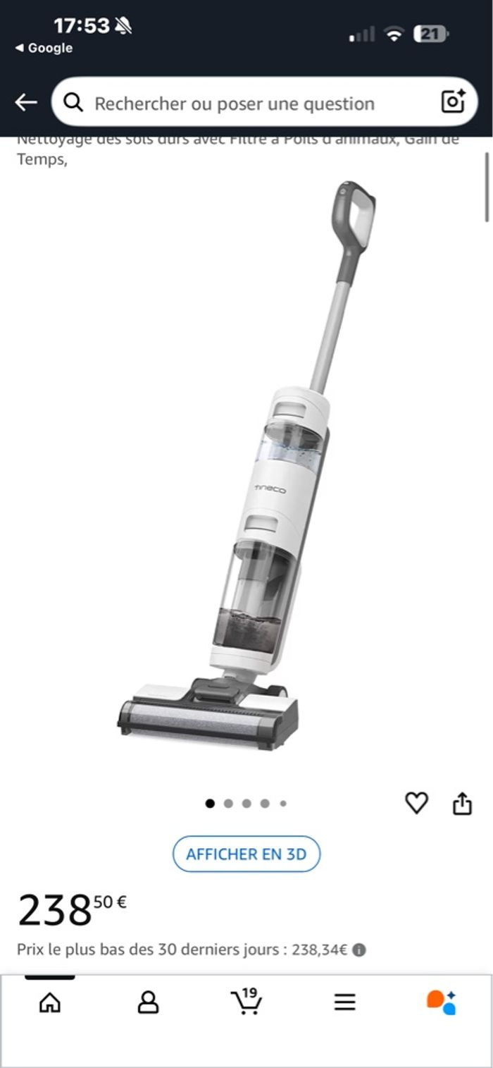 Aspirateur laveur tineco ifloor 3 breeze - photo numéro 6