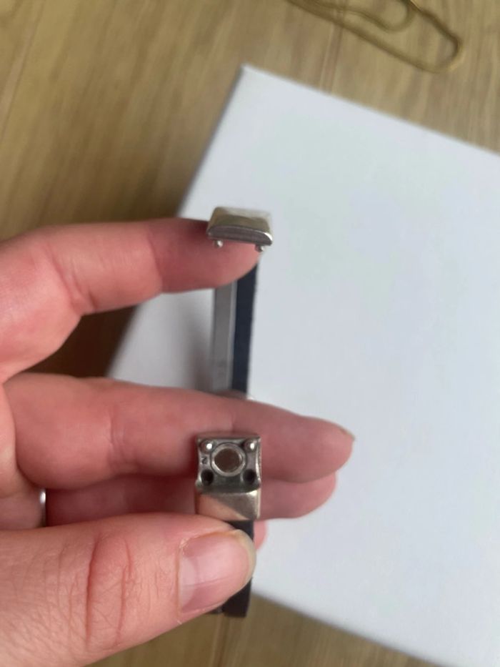 Bracelet jonc deux rangs cuir magnétique arbre de vie - photo numéro 5