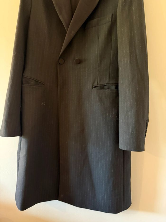 Veste longue noire à rayures Zara - photo numéro 6