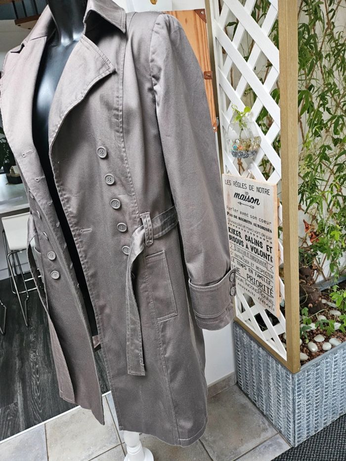 Trench marron taupe taille M - photo numéro 6