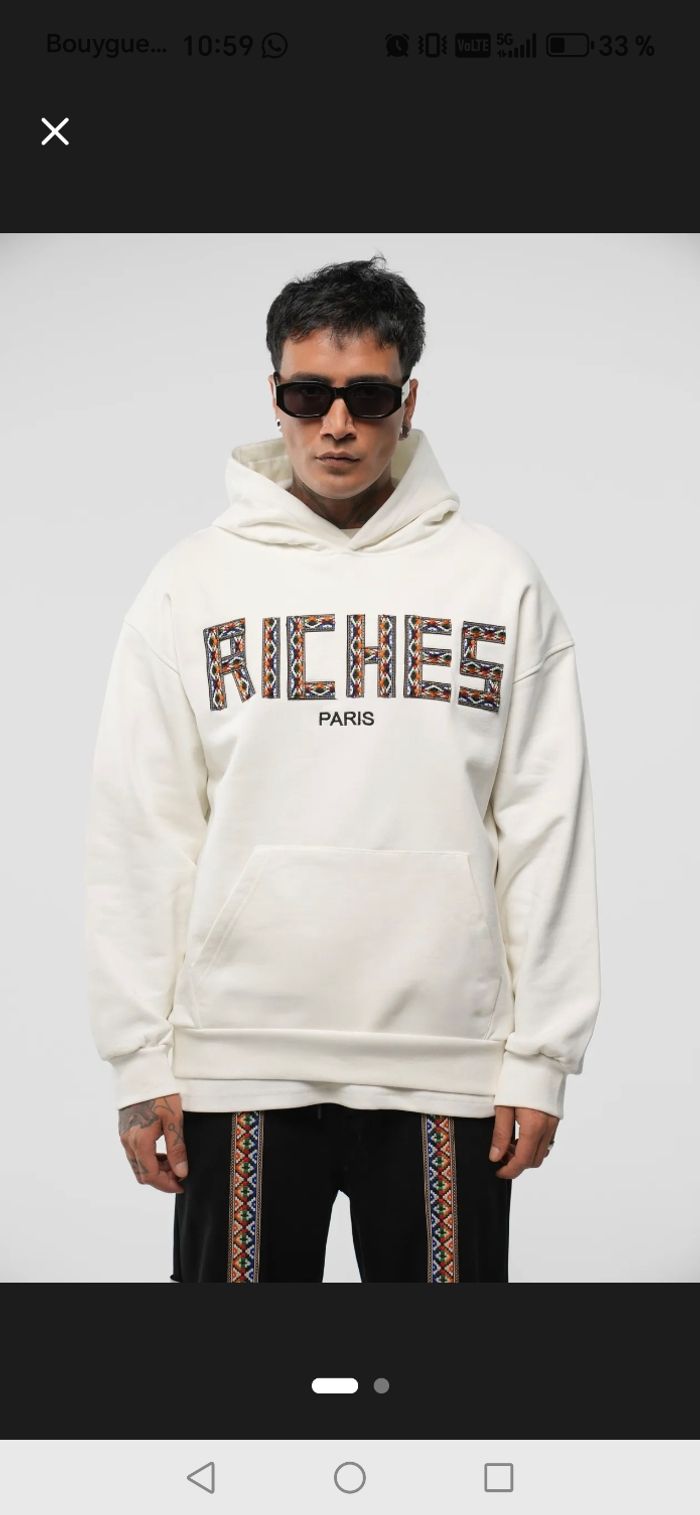 Pull à capuche Hoodie riches paris - photo numéro 4