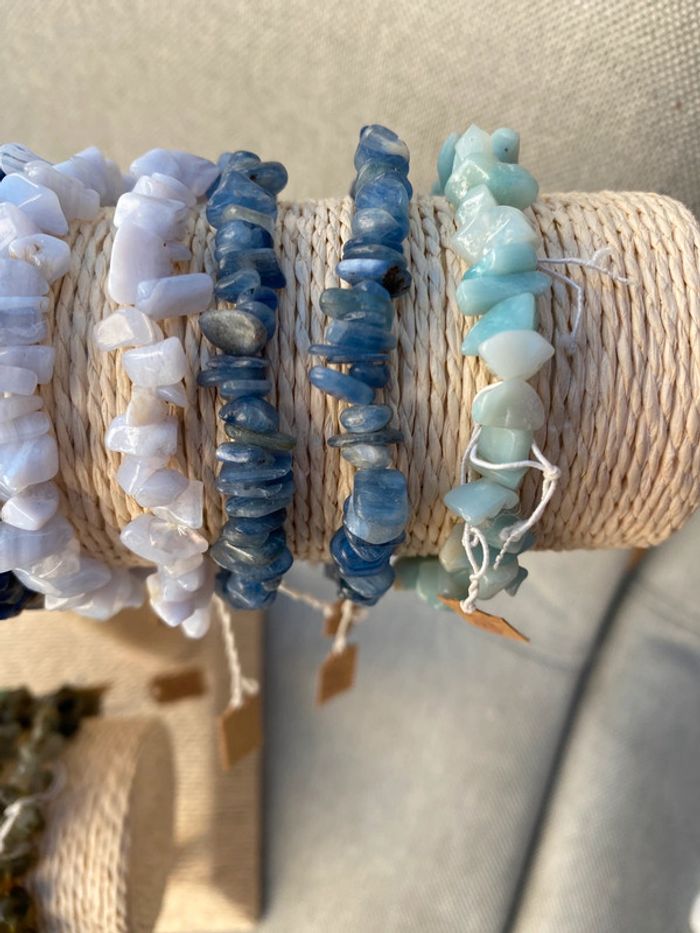 Bracelet en cyanite bleue pierre x1 - photo numéro 2