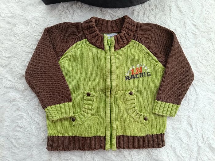 Gilet maille Garçon 6 mois Racing 100% coton - photo numéro 2