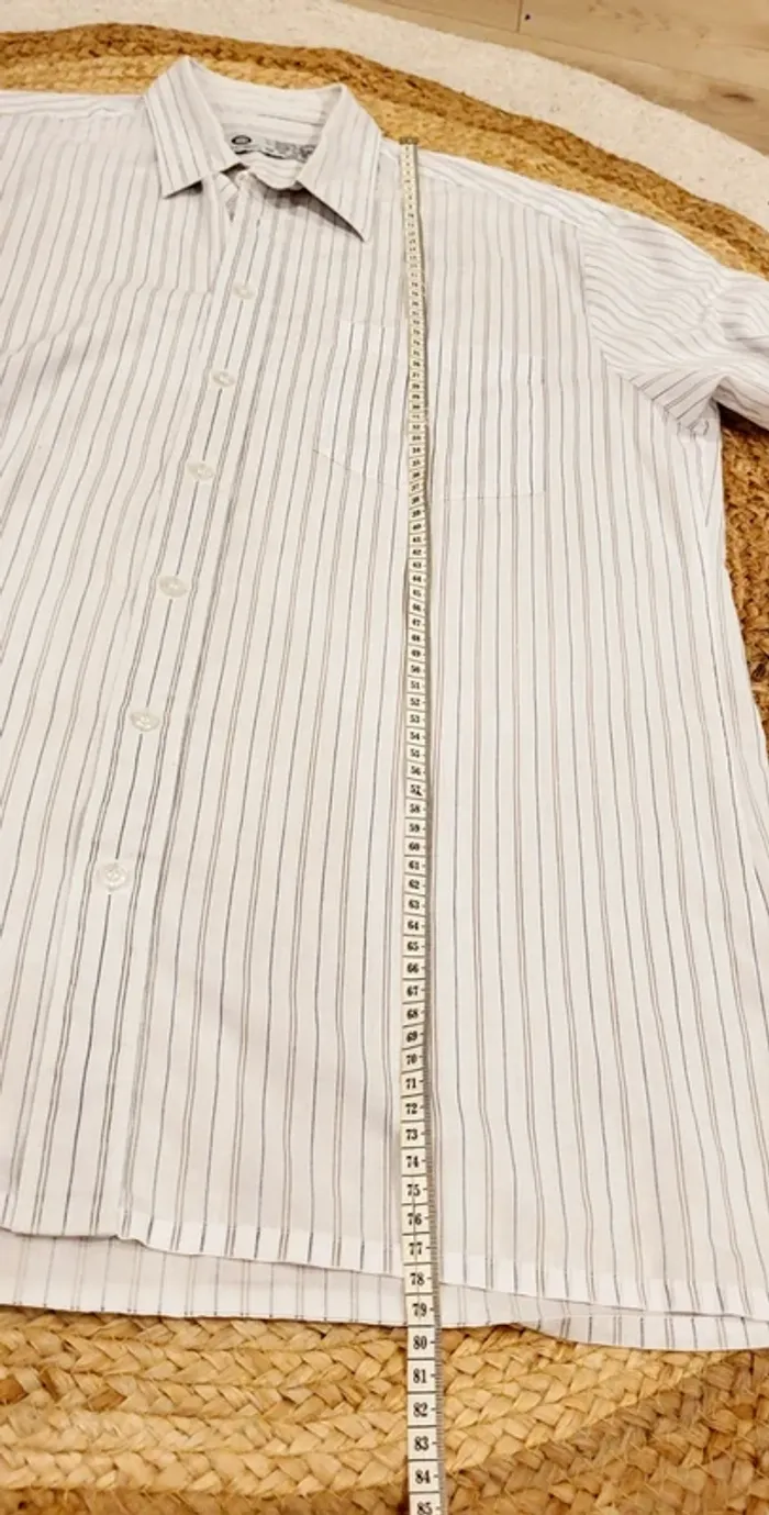 Chemise homme C&A rayée blanche/grise - Taille L - Très bon état - photo numéro 9