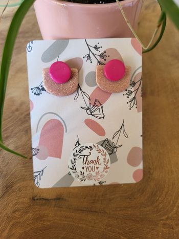 Boucles d'oreilles rose bling bling