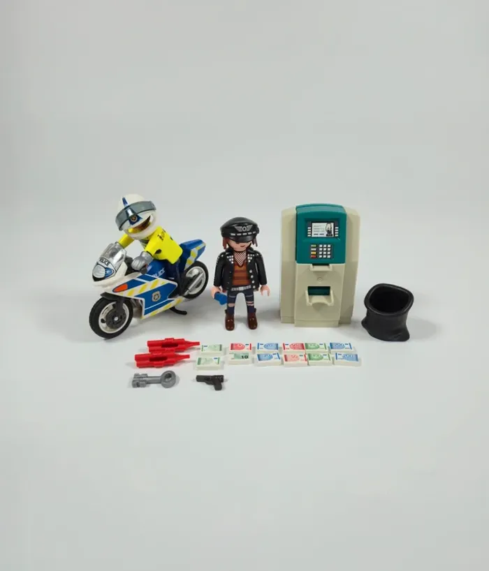 Playmobil Policier à moto et voleur