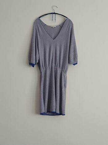 Robe courte a rayures manches chauve-souris Maje
