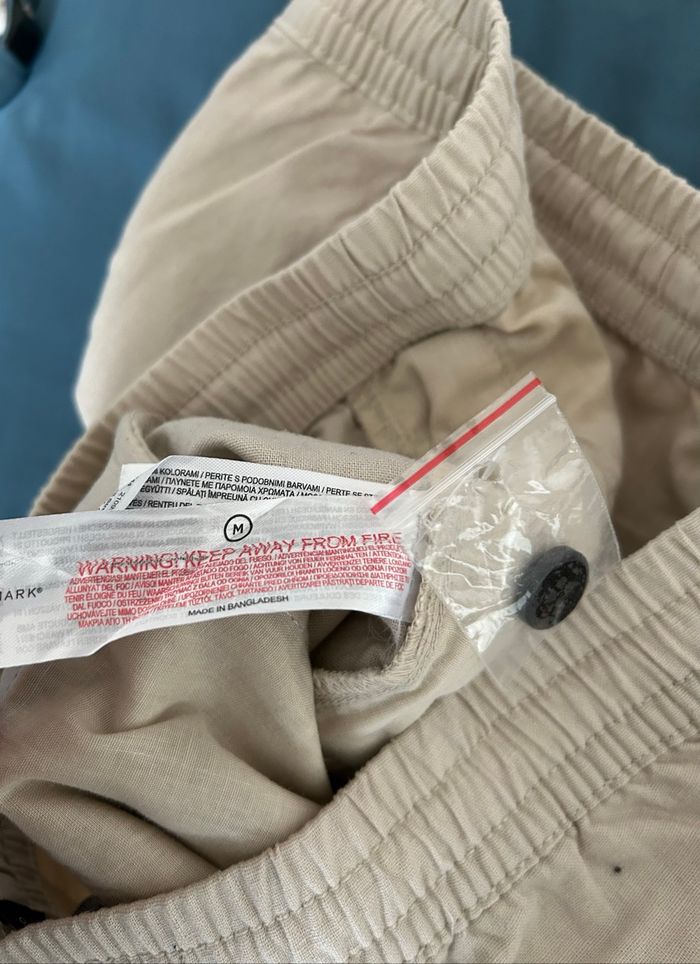 Pantalon/ Chinos beige uni Straight Fit en lin Homme Denim Co Taille M - photo numéro 10